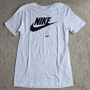 Nike White Tee with Black Swoosh SMALL New With Tags